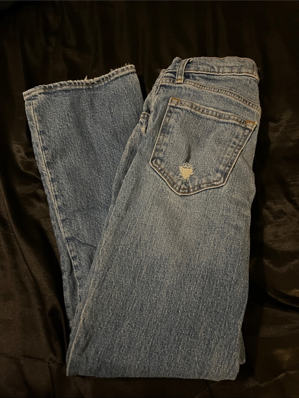 Abercrombie & Fitch Distressed Light Blue Straight Jeans